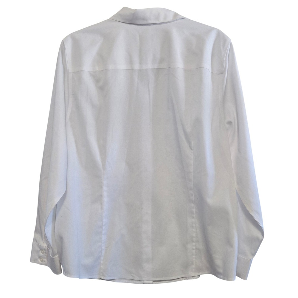 Chicos Classic White No Iron Coolmax All Season Button Down Shirt Size 3, 16/18 - Picture 11 of 11